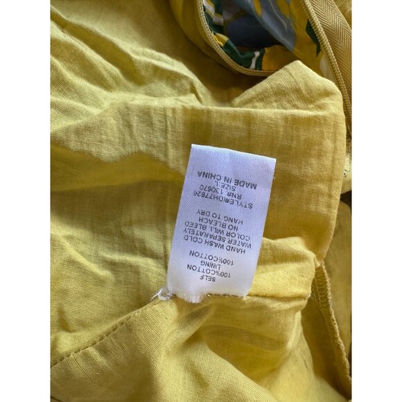 INA Yellow Tropical Floral Short sleeve V-neck Mini Dress Size Large - Picture 13 of 13
